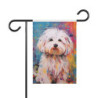 Bright Maltese Dog Garden & House Flag Banner