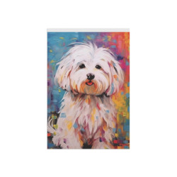 Bright Maltese Dog Garden & House Flag Banner