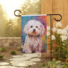 Bright Maltese Dog Garden & House Flag Banner