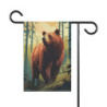 Grizzly Bear In The Forest In Fall Design Garden & House Flag Banner