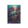 Sea Turtle Surrounded By Aquatic Foliage Design Garden & House Flag Banner