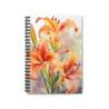 Watercolor Daylilies Spiral Notebook  - Ruled Line, 8" x 6"