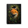 Fox Surrounded By Leaves Spiral Notebook - Ruled Line, 8" x 6"