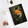 Fox Surrounded By Leaves Spiral Notebook - Ruled Line, 8" x 6"