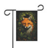 Fox Surrounded By Leaves Design Garden & House Flag Banner