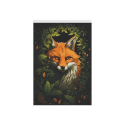 Fox Surrounded By Leaves Design Garden & House Flag Banner