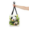 A Cute Kawaii Panda Eating Bamboo Tote Bag