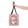 A Cute Kawaii Owl Wearing A Scarf And A Beanie Tote Bag