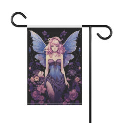 Purple Themed Fairy Artwork - Design Garden & House Flag Banner