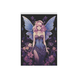 Purple Themed Fairy Artwork - Design Garden & House Flag Banner