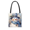 Snowman in Winter Christmas Portrait - Tote Bag