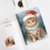 Christmas Ginger Cat in the Snow - Spiral Notebook - Ruled Line, 8" x 6"