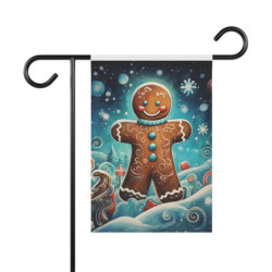 Happy Christmas Gingerbread Man Garden & House Flag Banner