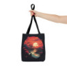 Cat On A Hill Looking Out At The Sunset - Tote Bag