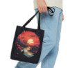 Cat On A Hill Looking Out At The Sunset - Tote Bag