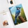 A Blue Jay Perched On A Tree Stump Spiral Notebook, Ruled Line, 8" x 6"