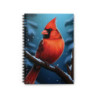 Northern Cardinal On A Snowy Background Spiral Notebook, Ruled Line, 8" x 6"