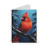 Northern Cardinal On A Snowy Background Spiral Notebook, Ruled Line, 8" x 6"