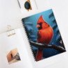 Northern Cardinal On A Snowy Background Spiral Notebook, Ruled Line, 8" x 6"