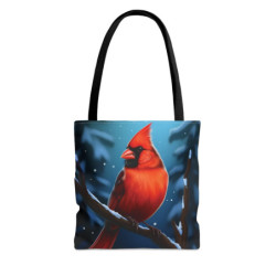 Northern Cardinal On A Snowy Background Tote Bag