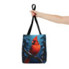 Northern Cardinal On A Snowy Background Tote Bag