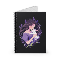 A Girl And Her Pet Rabbit Spiral Notebook, Ruled Line, 8" x 6"