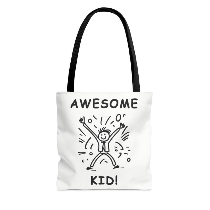 Cartoon Awesome Kid Celebrating Tote Bag