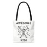 Cartoon Awesome Kid Celebrating Tote Bag