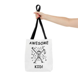 Cartoon Awesome Kid Celebrating Tote Bag