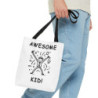 Cartoon Awesome Kid Celebrating Tote Bag