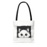 Cute Cartoon White Cat Peeking Out of a Tote Bag