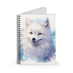 Adorable Arctic Fox - Spiral Notebook - Ruled Line, 8" x 6"