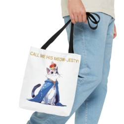 Call Me His Meow-Jesty! Cat - Tote Bag