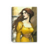 "Damsel Ophelia Touched By The Tempest" Pre Raphaelite Inspired Medieval Maiden Spiral Notebook - Ruled Line, 8" x 6"