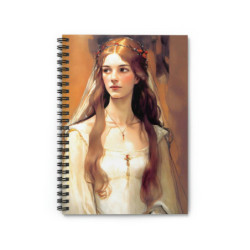 "Damsel Marian Touched By Integrity" Pre Raphaelite Inspired Medieval Maiden Spiral Notebook - Ruled Line, 8" x 6"