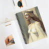 "Damsel Elizabeth Touched By Dignity" Pre Raphaelite Inspired Medieval Maiden Spiral Notebook - Ruled Line, 8" x 6"