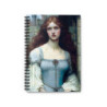 "Damsel Isolde Touched By Confusion" Pre Raphaelite Inspired Medieval Maiden Spiral Notebook - Ruled Line, 8" x 6"