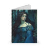 "Damsel Agnes Touched By A Dragon" Pre Raphaelite Inspired Medieval Maiden Spiral Notebook - Ruled Line, 8" x 6"