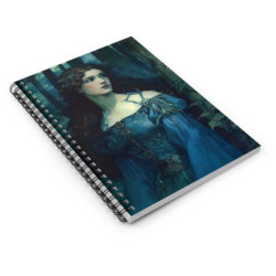 "Damsel Agnes Touched By A Dragon" Pre Raphaelite Inspired Medieval Maiden Spiral Notebook - Ruled Line, 8" x 6"