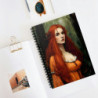 "Damsel Emma Touched By Envy" Pre Raphaelite Inspired Medieval Maiden Spiral Notebook - Ruled Line, 8" x 6"