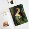 "Damsel Anna Touched By The Hunt" Pre Raphaelite Inspired Medieval Maiden Spiral Notebook - Ruled Line, 8" x 6"