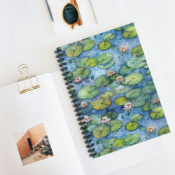 Lily Pad Pond Spiral Notebook - Ruled Line, 8" x 6"