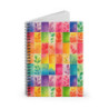 Rainbow Leaves Tiled Pattern Spiral Notebook - Ruled Line, 8" x 6"