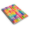 Rainbow Leaves Tiled Pattern Spiral Notebook - Ruled Line, 8" x 6"