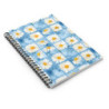 Summer Daisies on a Blue Tiled Background  Spiral Notebook - Ruled Line, 8" x 6"