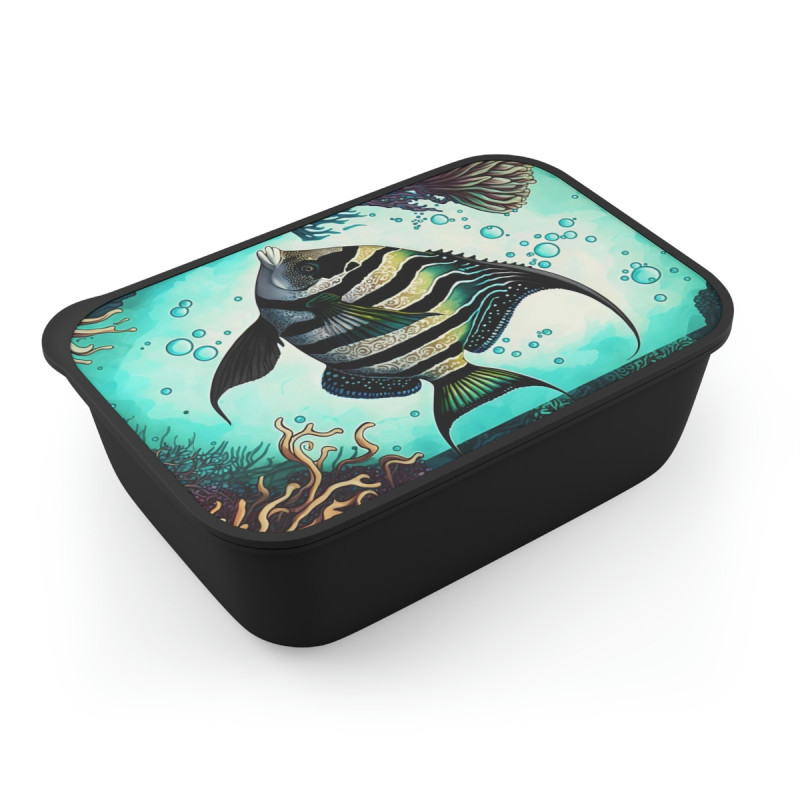 Moorish Idol or Bannerfish Eco-Friendly Bento Box with Band and Utensils