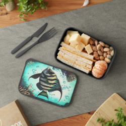 Moorish Idol or Bannerfish Eco-Friendly Bento Box with Band and Utensils