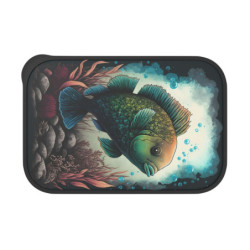 Parrotfish Aquatic Design Eco-Friendly Bento Box with Band and Utensils