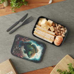 Parrotfish Aquatic Design Eco-Friendly Bento Box with Band and Utensils