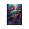 Sea Turtle Aquatic Design Spiral Notebook - Ruled Line, 8" x 6"